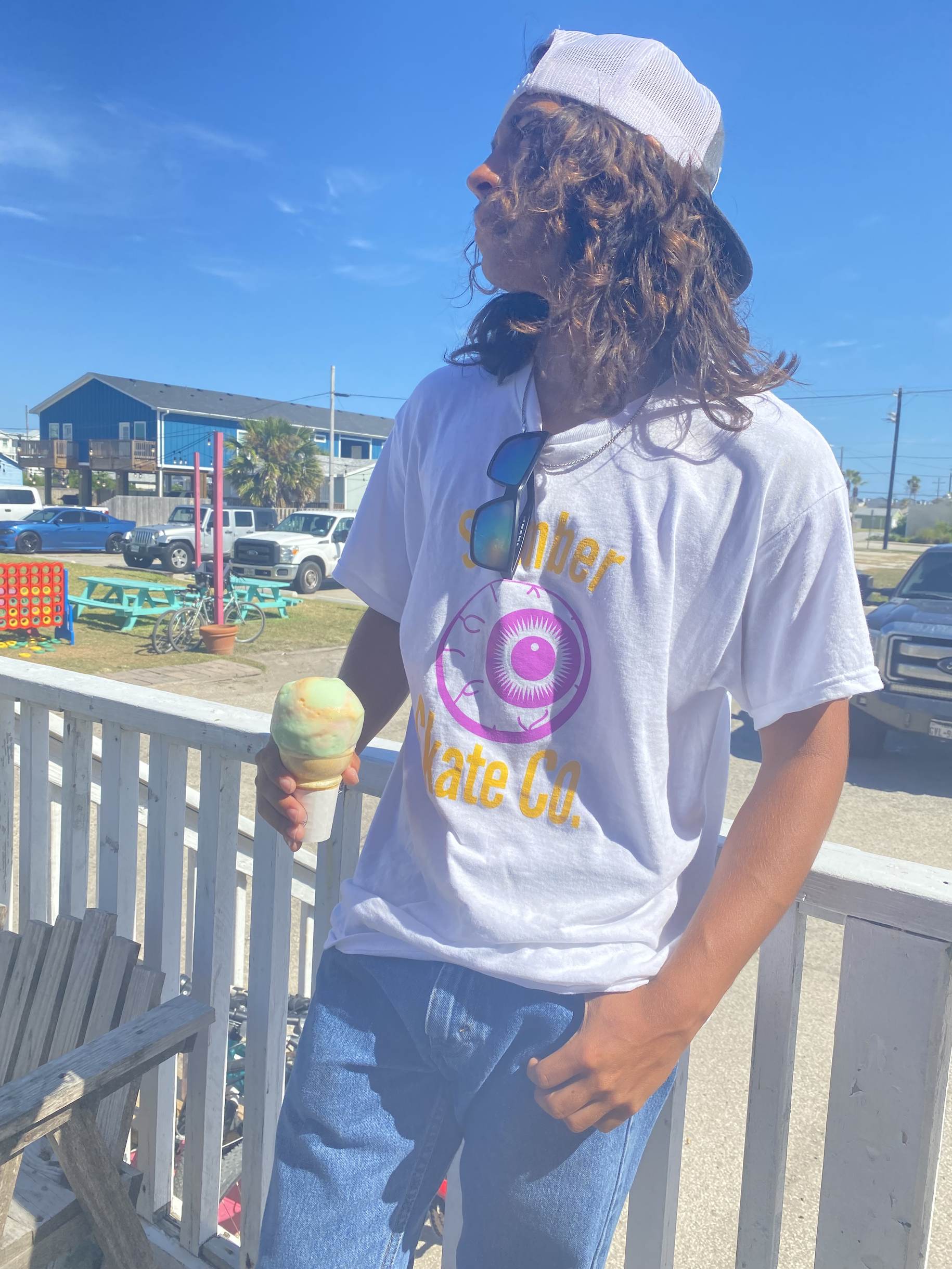 Original Slumber Eye, White Tee - Tees - Slumber Skate Co.