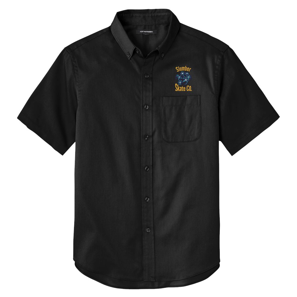 Slumber Flower, Short Sleeve Dress Shirt - Sweatshirt - Slumber Skate Co.